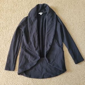 James Perse French Terry Draped Open Cardigan